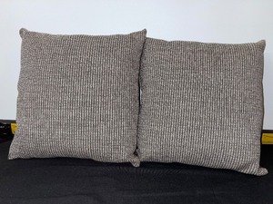 lot 942 image: Brown and White Reversible Pillows