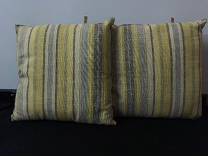 lot 943 image: Two Striped Accent Pillows
