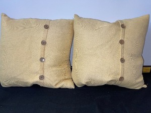 lot 948 image: Two Yellow Button Pillows