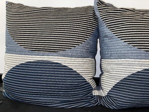 lot 949 image: Two Striped Accent Pillows