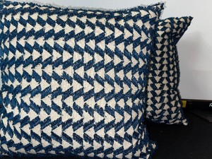 lot 951 image: Two Blue Accent Pillows