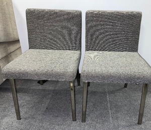 lot 968 image: Pair of Chrome and Upholstered Office Chairs