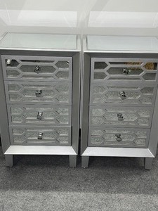 lot 973 image: Pair of Mirror-topped Night Stands  Dressers