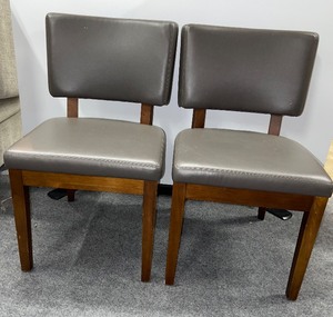 lot 982 image: Set of Two Brown Upholstered Chairs