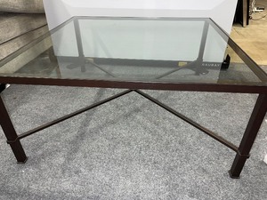 lot 983 image: Glass and Metal Coffee Table