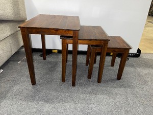 lot 993 image: 3-pc. Nesting Wood Tables