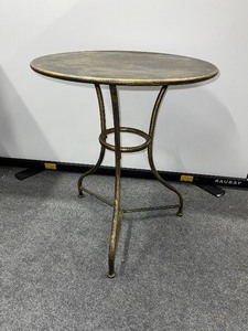 lot 995 image: Bistro Metal Table with Patina