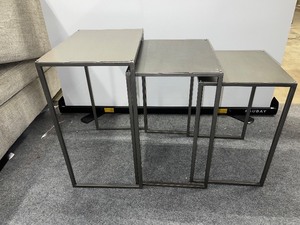 lot 997 image: Three Brushed Metal Nesting Tables