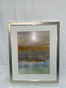 lot 424 image: Wall Decor - Pastel Art Center w Silver Frame