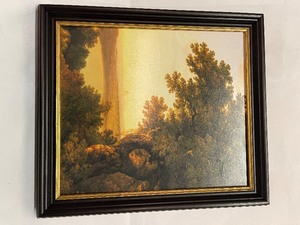 lot 421 image: Wall Decor - Evergreen w Sunny Background (Black Frame)