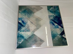 lot 431 image: Wall Decor - BlueTeal Design w Silver Frame