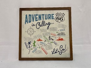 lot 437 image: Wall Decor - Adventure is Calling w Brown Frame