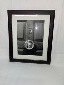 lot 443 image: Wall Decor - Lion Front Door Knocker w Black Frame