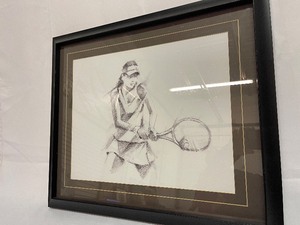 lot 445 image: Wall Decor - Women Tennis Players w Black Frame (set of 2)