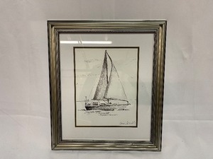 lot 477 image: Made On Earth Framed Wall Art Coastal Boat