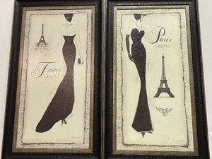lot 485 image: Lot of 2 Paris Fashion Art