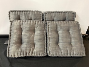 lot 141 image: Set of Four Grey Metallic Seat Cushions