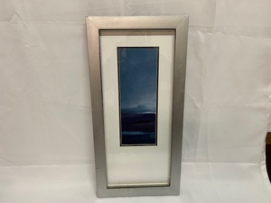 lot 398 image: Wall Decor w Silver Frame and Blue Print Middle