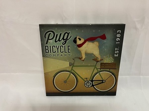 lot 403 image: Wall Decor - Pug on Bicycle