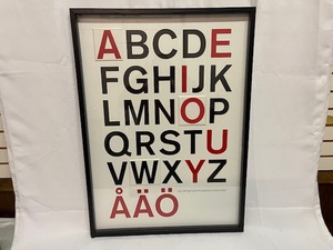 lot 401 image: Wall Decor - Tan Middle (A-Z) w Black Frame