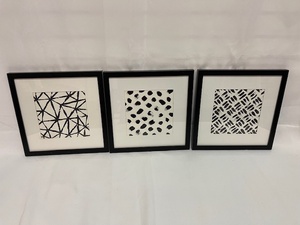 lot 416 image: Wall Decor - Dark Artistic Design w White Background (Black Frame)
