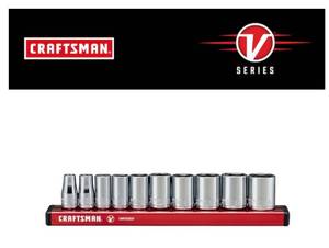lot 27 image: CRAFTSMAN V-Series 10-Piece Metric 14-in Drive 6-point Set Shallow Socket Set 0325246
