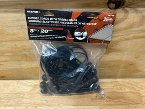 lot 65 image: Keeper - 8 Canopy Bungee Cords with Toggle Balls, 25 Pack 0325246.88