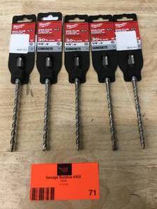 lot 71 image: Lot of 5 -SDS-PLUS bits 2CT 14 X 4 X 6