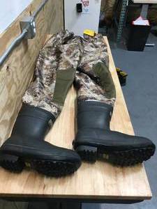 lot 10 image: Cabelas 4MOST DRY-PLUS Breathable Chest Hunting Waders for Men Size 12REG (retail $194.98)