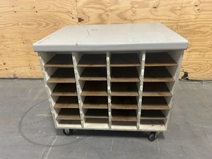 lot 110 image: Rolling Work Station with Cubby and Shelves