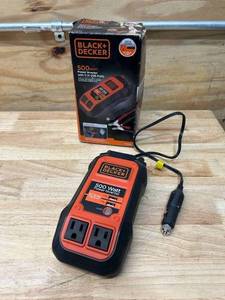 lot 145 image: BLACK  DECKER 500 Watt Power Inverter