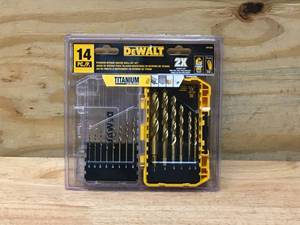 lot 158 image: Dewalt Titanium Nitride Coated Pilot Point Drill Bit Set (14-Piece)
