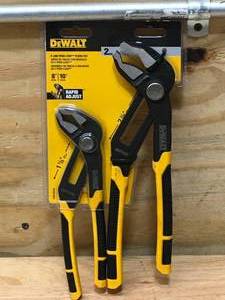 lot 173 image: DeWALT V-Jaw Push Lock 8 & 10 Pliers Set DWHT82793  DWHT82794
