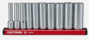 lot 168 image: CRAFTSMAN V-Series 10-Piece Metric 14-in Drive 6-point Set Deep Socket Set