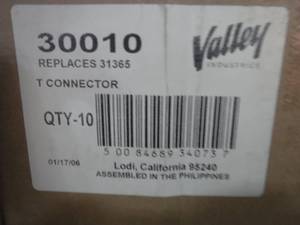Valley Industries T-Connectors 30010-990 Rev. 01  Approximately 10 