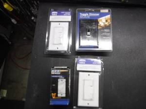 Box of Assorted Fan Control, Toggle Dimmers and 2 & 3 Function Control light Switches