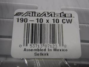 Air Mate 190-10x10CW White 10 x 10 Vents  Approximately 12 Pieces 