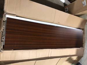 Home Decorators Collection Bradstone 72 in. Walnut Brown Wood Bookcase with Glass Doors  Customer Returns See Pictures