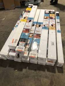 Pallet of HOFT Line Post Kit 73 in. x 3 in. x 3 in. Black Aluminum Fence Line Post and Hardware - Kit C6   Customer Returns See Pictures