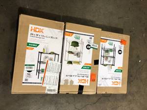 Lot of 3-Tier Steel Wire Shelving Unit in Black (24 in. W x 30 in. H x 14 in. D) Customer Returns See Pictures