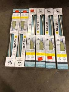 Lot of Zenna Home NeverRust 50 in. to 72 in. Aluminum Dual Mount Curved Shower Curtain Rod in Brushed Nickel  Customer Returns See Pictures