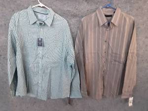 2 New with Tags Button Down Mens Shirts Size XL