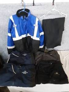 Blue HiVis Jacket and Pants Size XL and 4 Light Jackets Size 3X
