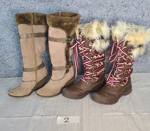 2 Pairs of Womens Boots Size 8 & 8 12 (Mukluks Thinsulate, and Beartraps)