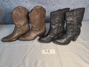2 Pairs of Womens Boots Sizes 7-8 (Cowgirl-Smokeymountain)