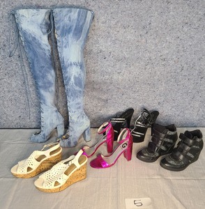 5 Pairs of Womens Heels Sizes 7 - 8 12 (Guess, Legacy, Pleaser)