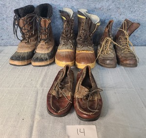 4 Pairs of Mens Size 11 Boots and Loafers (Cabelas)