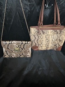 Two Faux Snakeskin Purses