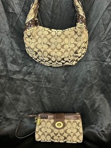 Brown Coach Purse and Coin Bag.