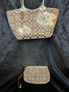 Flower Coach Purse with Coin Bag